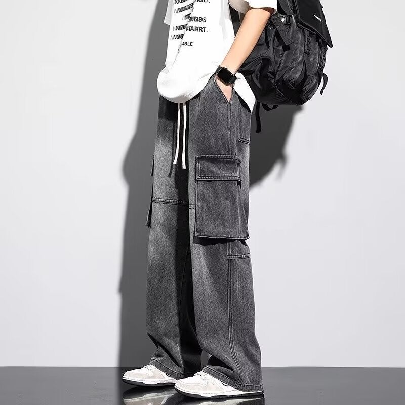 Unisex Classic Denim Jeans Loose Fit Daily Outdoor Wear - Image 2