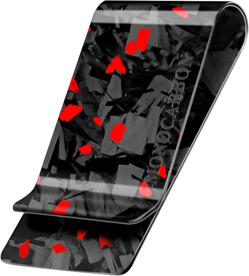 MONOCARBON Carbon-Fiber-Money-Clip-for-Men, Minimalist-Money-Holder for Cash, High Elastic Carbon-Fiber-Wallet, Slim and Durable - Image 1