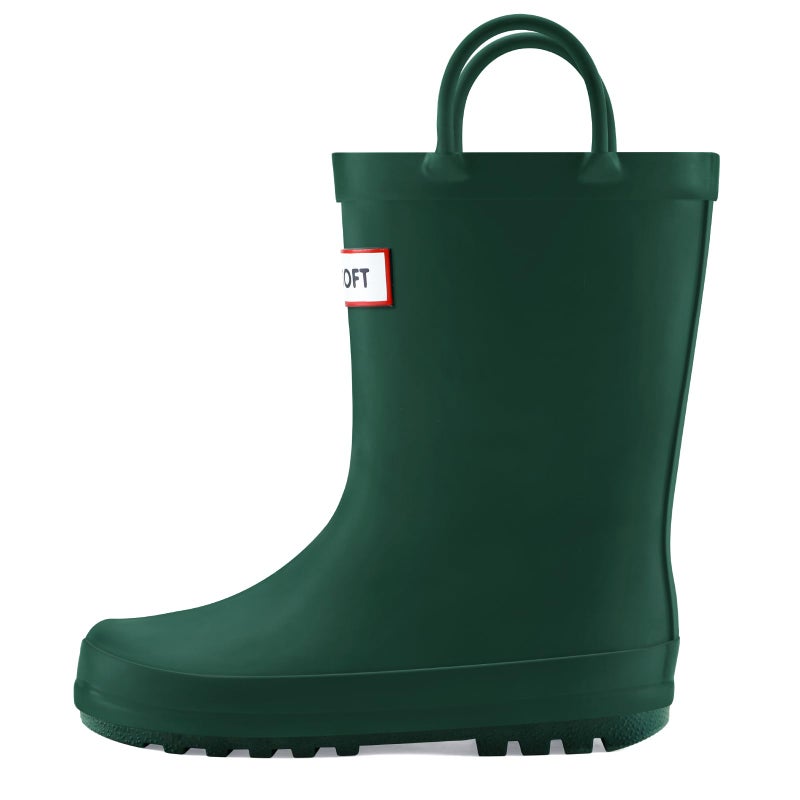mysoft Kids Rain Boots for Girls and Boys Toddler Waterproof Rubber Cute Printed with Easy-On Handles - Image 1