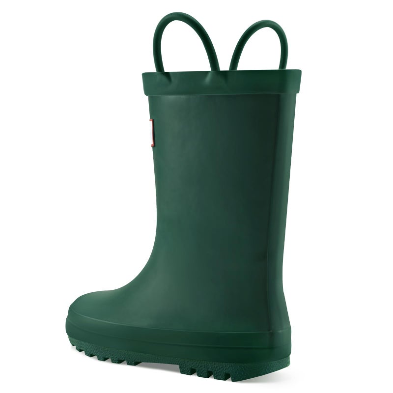 mysoft Kids Rain Boots for Girls and Boys Toddler Waterproof Rubber Cute Printed with Easy-On Handles - Image 2