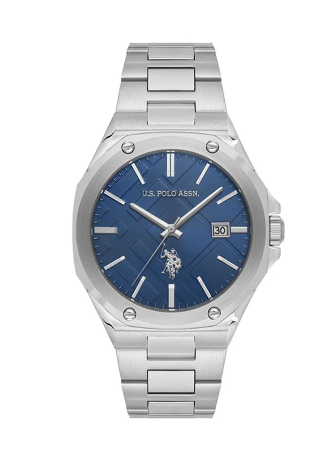 U.S. Polo Assn. Fundamental Stainless Steel Bracelet Quartz Analog Watch for Men, 41mm