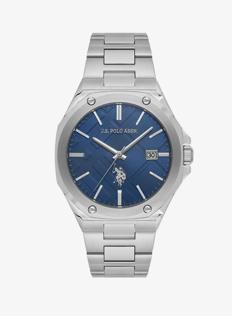 U.S. Polo Assn. Fundamental Stainless Steel Bracelet Quartz Analog Watch for Men, 41mm
