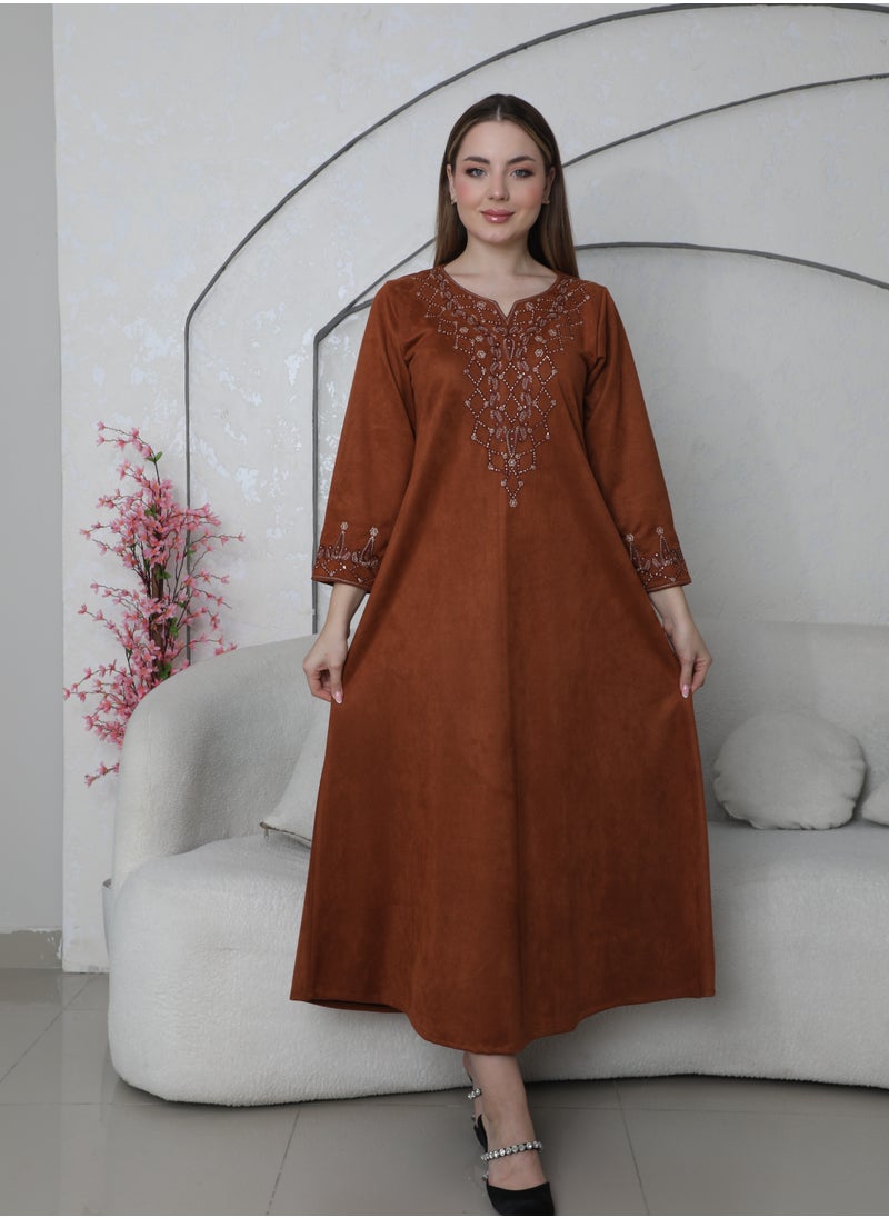 Bint Al Bilad Bint al Bilad Ready-to-Wear Winter Jalabiya - Elegant Shamo Design | Comfortable Casual winter jalabiya for Daily Wear  - Image 2
