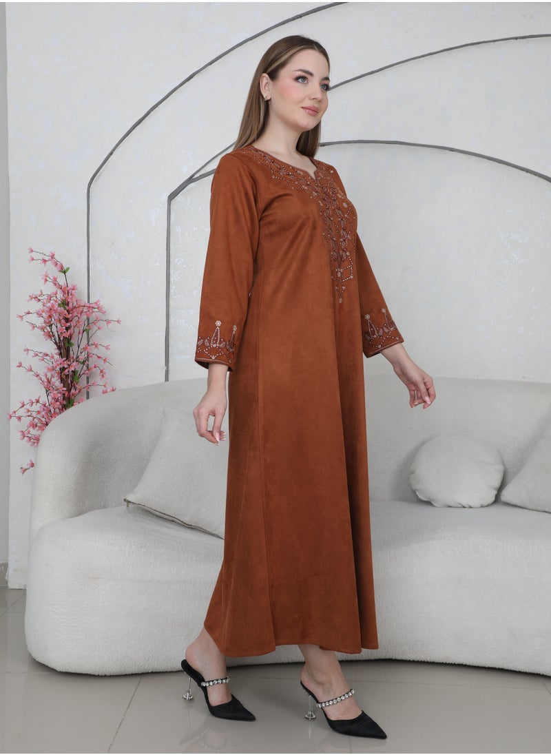 Bint Al Bilad Bint al Bilad Ready-to-Wear Winter Jalabiya - Elegant Shamo Design | Comfortable Casual winter jalabiya for Daily Wear  - Image 3