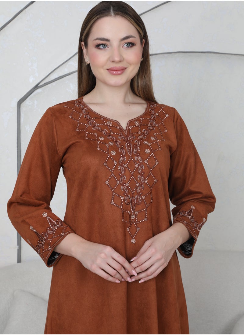 Bint Al Bilad Bint al Bilad Ready-to-Wear Winter Jalabiya - Elegant Shamo Design | Comfortable Casual winter jalabiya for Daily Wear  - Image 4