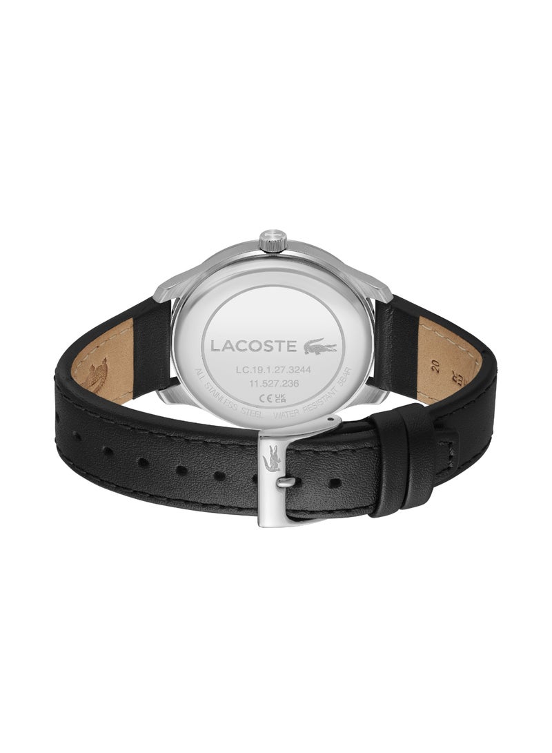 LACOSTE ساعة يد رجالية ذات هيكل دائري باللون الأسود - 2011372 - Image 3