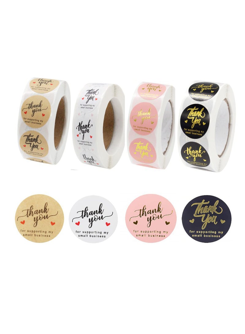 2000Pcs 1inch Thank You Stickers, 4-Color Thank You Stickers Small Business, Thank You for Supporting My Small Business Adhesive Sticker Labels, Round Stickers for Business - Image 4