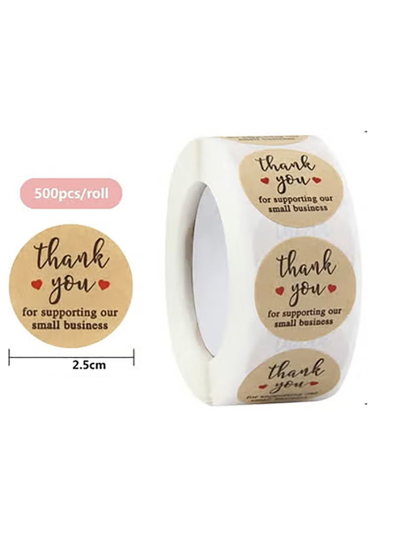 2000Pcs 1inch Thank You Stickers, 4-Color Thank You Stickers Small Business, Thank You for Supporting My Small Business Adhesive Sticker Labels, Round Stickers for Business - Image 2