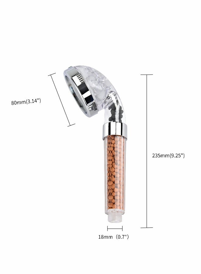 فلتر رأس الدش، رؤوس دش قابلة للحمل بتقنية حفظ المياه مع 3 إعدادات لرش المياه، ضغط منخفض/أمطار/ضغط عالٍ لرؤوس الدش القابلة للحمل للمياه القاسية، شفافية - Image 5