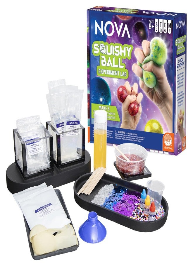 Mindware NOVA Squishy Ball Lab by MindWare – Make Your Own Slime & Oobleck Stress Balls, Explore Polymers & Non-Newtonian Fluids, Hands-On STEM Chemistry Kit for Kids, Ages 8+ - Image 1