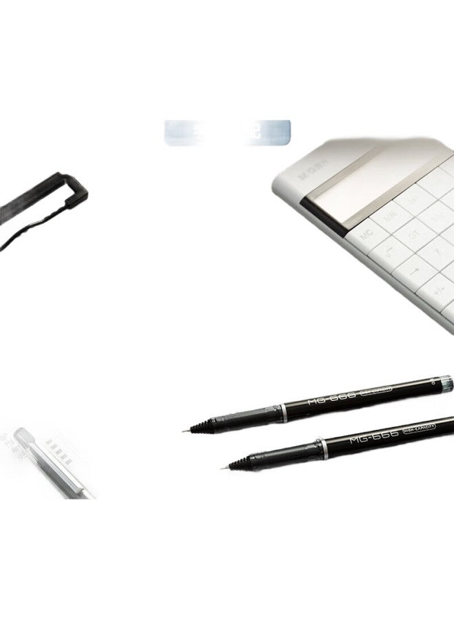 M.G M&G (M&G) Stationery 0.5Mm Black Gel Pen Mg666 Series Exam Signature Pen Carbon Black Pen Needle Tube Water Pen 12Pcs/Box Agpb4501 Final Exam - Image 3