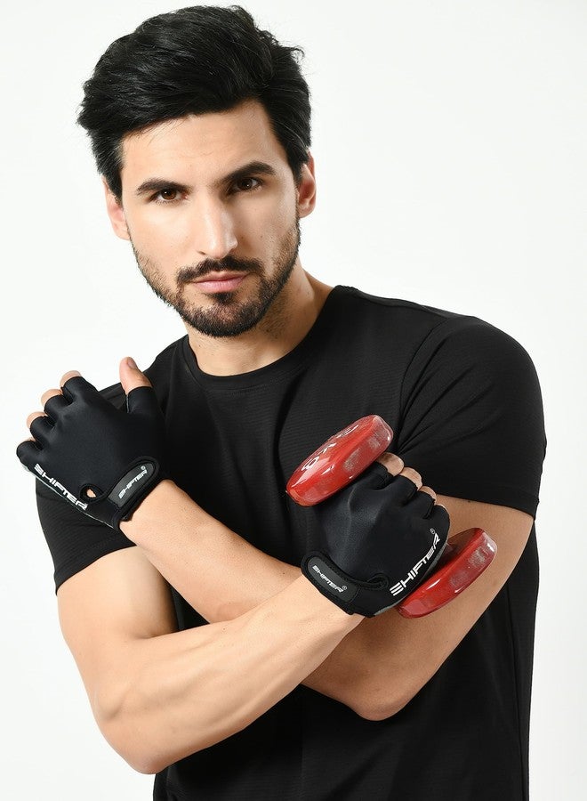 SHIFTER Exercise Gym Gloves for Men Workout with Wrist,Cross Training, Weightlifting, Calisthenics, Hand Grip | Ideal for Cycling, Bike Riding and Other Sports Activities -Gripper (Black) - Image 2