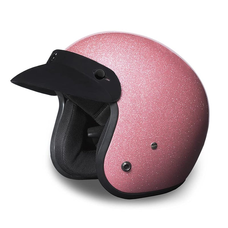 Daytona Helmets 34 Shell Open Face Motorcycle Helmet DOT Approved Pink Metal Flake L - Image 2