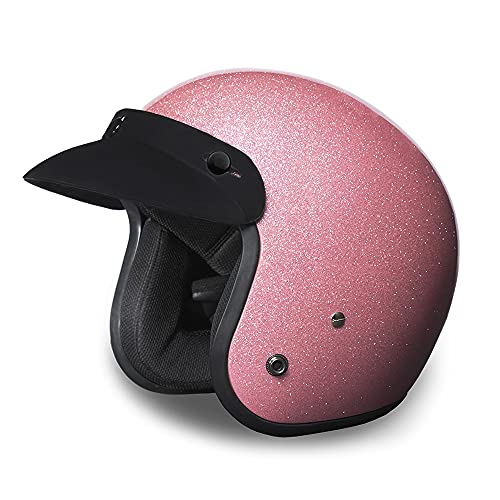 Daytona Helmets 34 Shell Open Face Motorcycle Helmet DOT Approved Pink Metal Flake L - Image 1