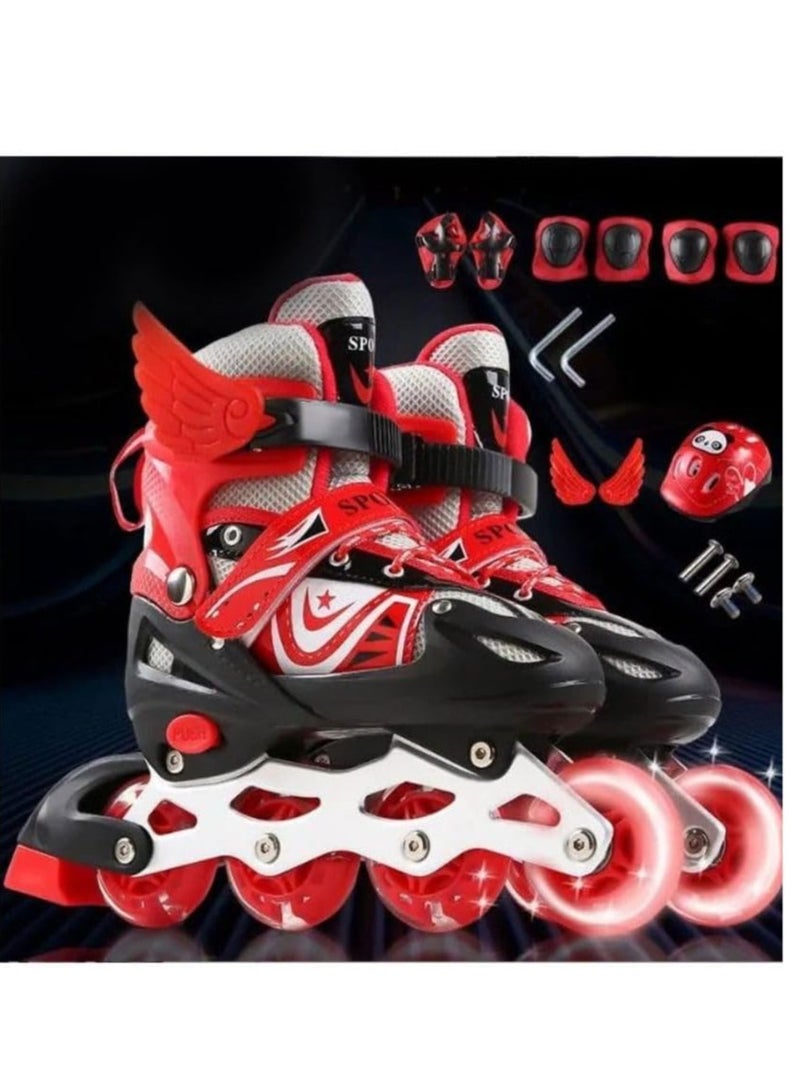 Spall Full Set Single Flash Childrenâ€²s Roller Skates Adult Roller Skates Adjustable Skates - Image 1