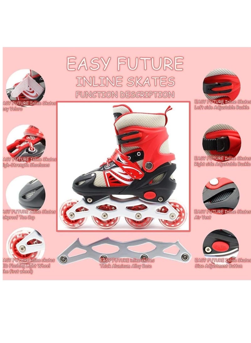Spall Full Set Single Flash Childrenâ€²s Roller Skates Adult Roller Skates Adjustable Skates - Image 3