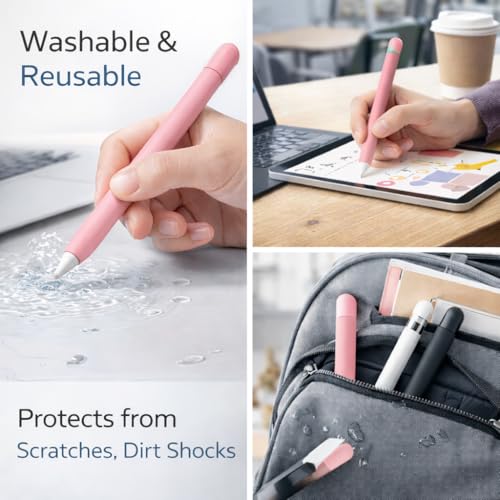 Mizi (2 Pack) Case for Apple Pencil 2nd Generation & Apple Pencil Pro (2024) Cover Premium Silicone Sleeve Skin, USB Charging/Double Tap & Attaching Magnetically - (Pink/Green) - Image 5