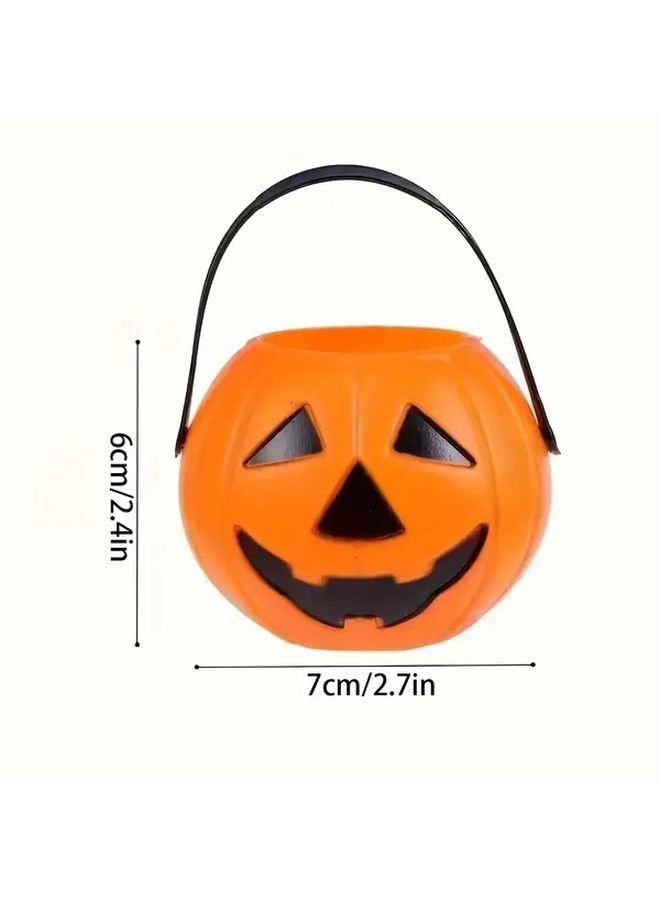 8 Pcs Halloween Pumpkin Candy Bucket Set Polychrome Smiling Face Design Durable PVC Material For Outdoor Parties Trick Or Treating Events Wedding Birthday Festive Candy Party Supplies Easy Clean - Image 3