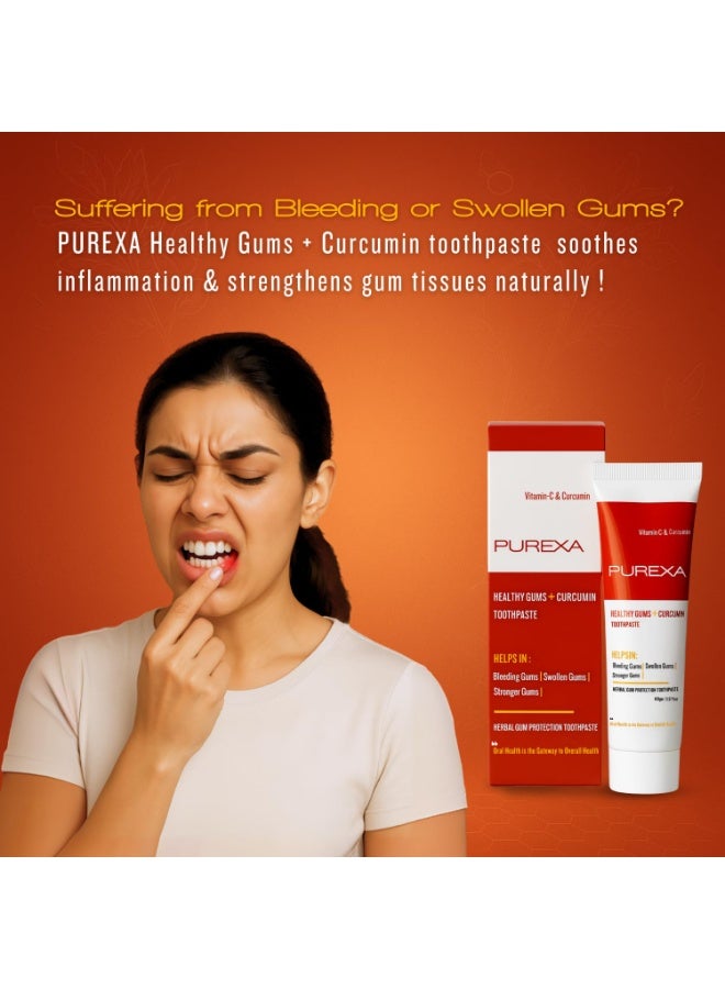 PUREXA Healthy Gums Herbal Combo | 1 Curcumin Toothpaste (100g) with Bamboo Tongue Cleaner Pack of 3 | Ayurvedic Gum Care & Fresh Breath Oral Hygiene Kit - Image 2
