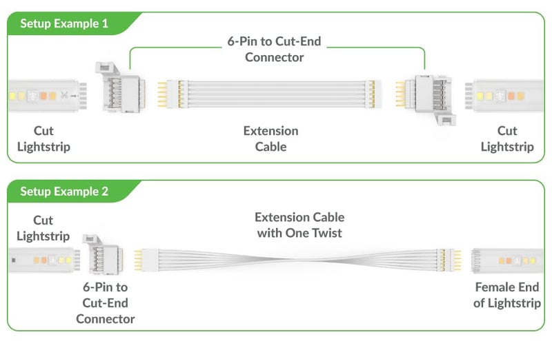 Litcessory 6-Pin to Cut-End Connector Compatible with Nanoleaf Essentials Lightstrips (4 Pack, White) - Image 3