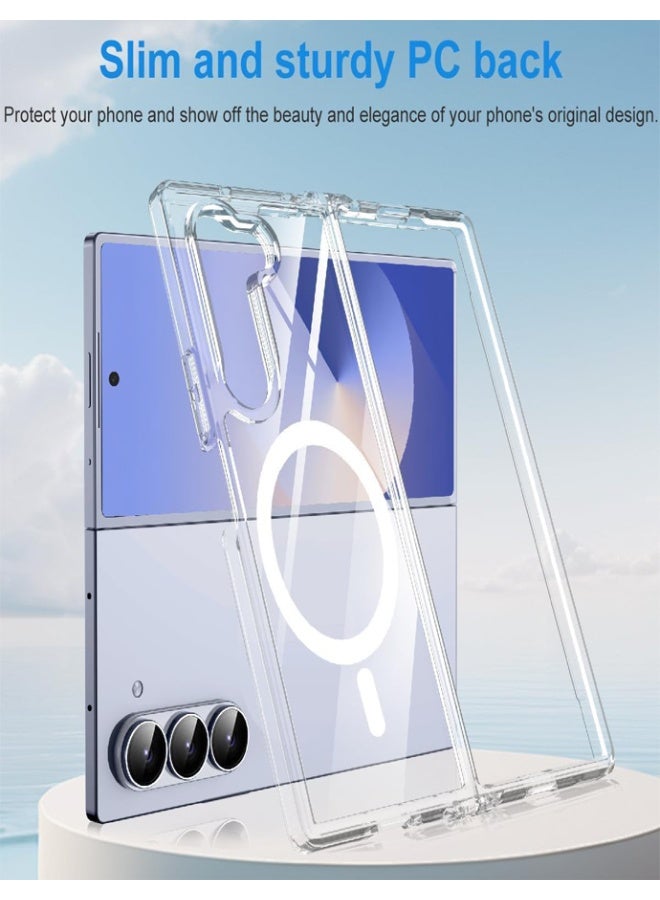 Magsafe Case for Samsung Galaxy Z Fold 6 Magsafe Clear Cover Magnetic Wireless Charging Support, Shockproof Protection, Scratch-Resistant for Samsung Galaxy Z Fold 6 - Clear - Image 2