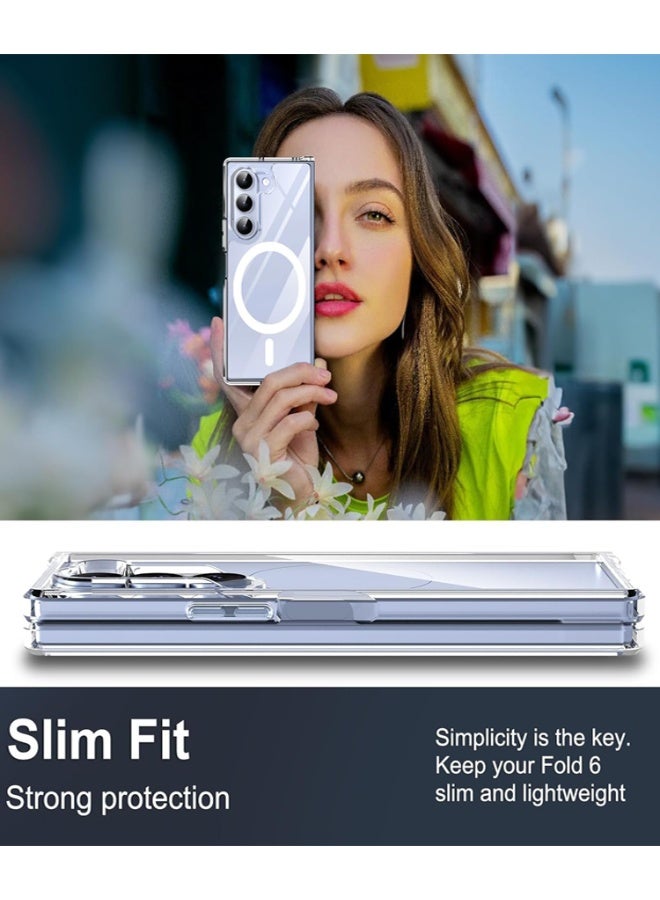Magsafe Case for Samsung Galaxy Z Fold 6 Magsafe Clear Cover Magnetic Wireless Charging Support, Shockproof Protection, Scratch-Resistant for Samsung Galaxy Z Fold 6 - Clear - Image 3