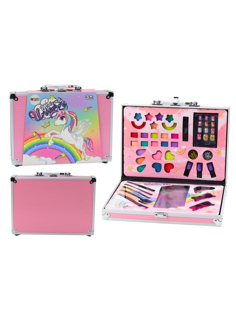 Beauty Set in a Suitcase Eyeshadow Brushes Nail Polish Unicorn - Image 1