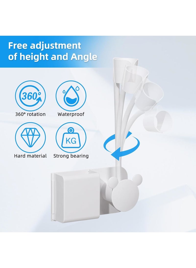 SOLARAE Hair Dryer Holder, Bathroom Wall Mount Hair Care and Styling Storage Basket for Hair Dryer, for Hair Dryer, Flat Iron, Curling Wand, Hair Straightener Brushes, White - Image 5