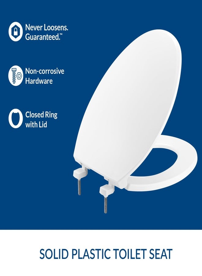 BEMIS 7600T Commercial Heavy Duty Closed Front Toilet Seat with Cover, Industrial Seat with Secure Installation, Elongated, White - Image 2