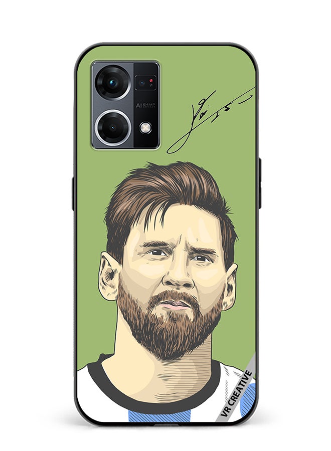 VR CREATIVE Protective Case Cover For Oppo Reno8 4G Lionel Messi, An Argentine Design Multicolour - Image 1