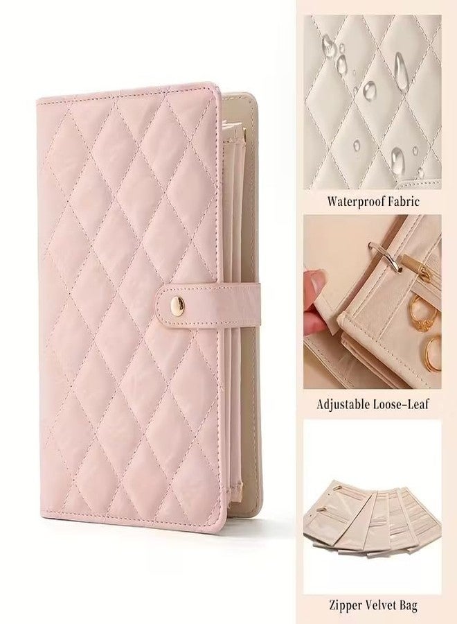 AARUX Travel Jewelry Organizer Case for Women | Foldable PU Leather Jewelry Storage Book with Clear Zipper Pouches | Portable Jewelry Case for Rings, Necklaces, Earrings & Bracelets - Image 4