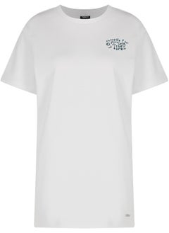 Athlex Women's T-shirt White, Termit, 100% Cotton, Loose Fit, Breathable and Comfortable for Hot Summer Days, Ideal for Casual Wear and Sports 
