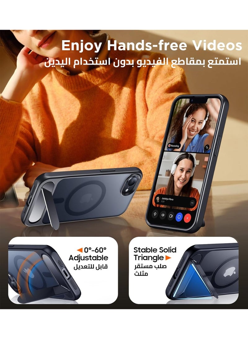 ايليجو جراب لموبايل ايفون 16e من، متوافق مع ماج سيف، غطاء مغناطيسي مع حامل غير مرئي، جراب موبايل حماية ضد الصدمات، جراب خلفي بمسند غير لامع لموبايل ابل 16e 6.1 بوصة (2025) (اسود) - Image 3