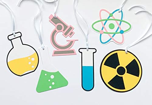Pinfliers Science Theme Paper Hangings, 6 Pieces, Yellow, Green, Pink, Blue - Image 4