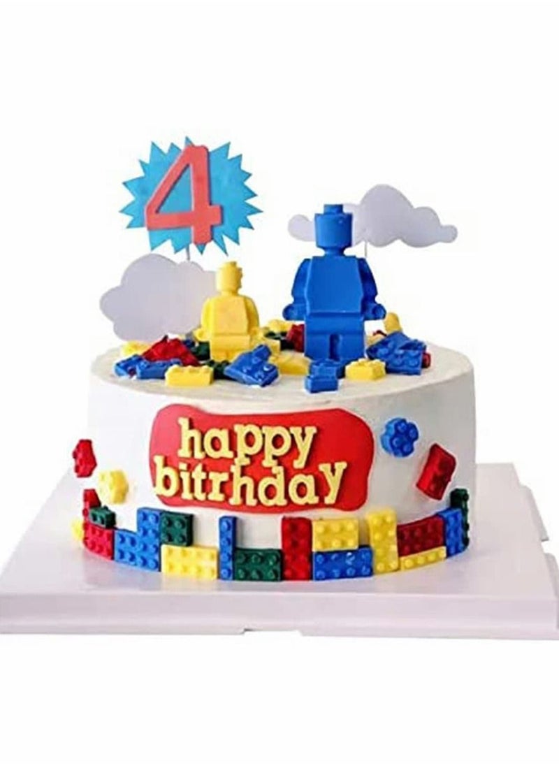 Y&D - 6 Packs Random Color Building Brick Candy Robot Mold Chocolate Set Silicone Block Mould Molds Ice Cube Trays - Image 1