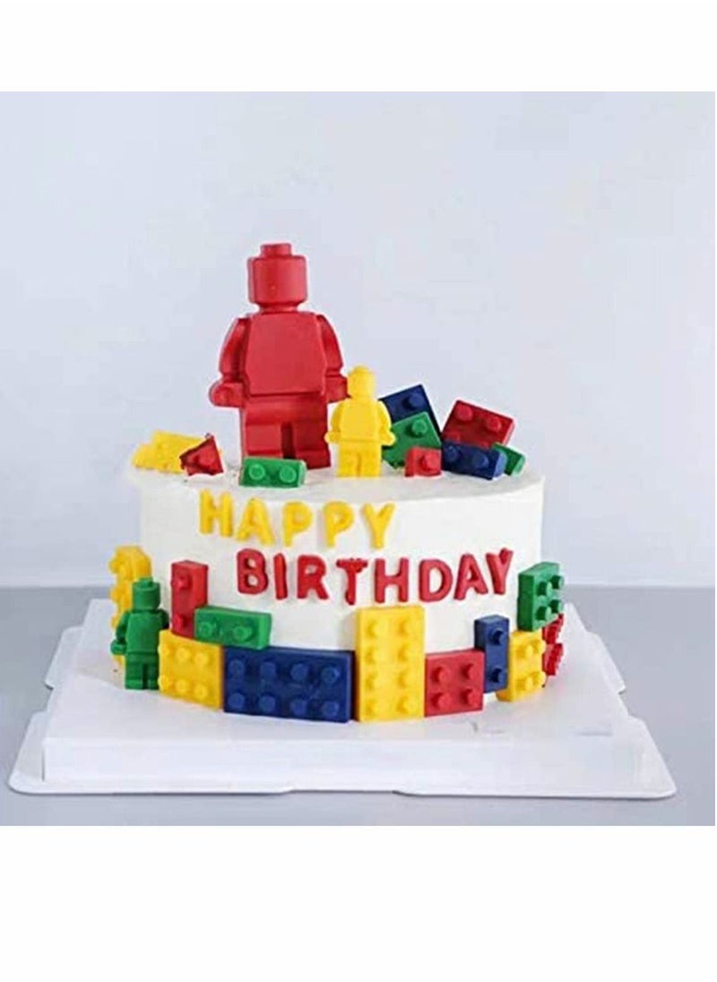 Y&D - 6 Packs Random Color Building Brick Candy Robot Mold Chocolate Set Silicone Block Mould Molds Ice Cube Trays - Image 1