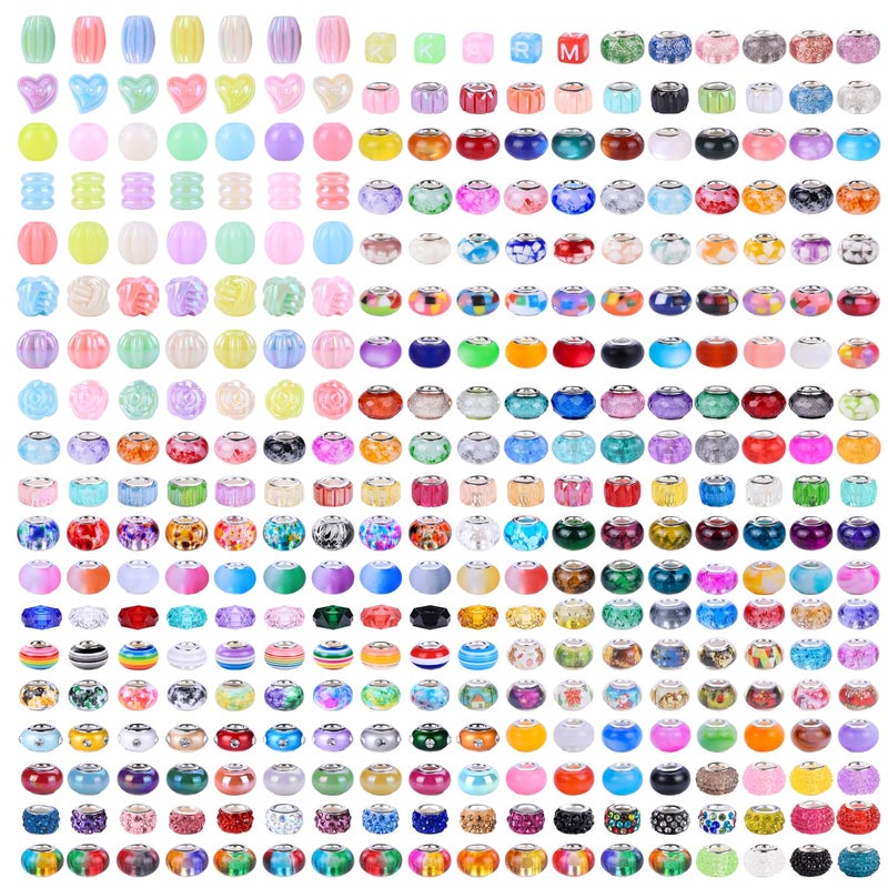 AIPRIDY 260 Pieces Large Hole Fairy Wand Garden Beads, Assorted European Craft Beads Mixed Color Lampwork Spacer Beads,European Large Hole Beads for DIY Jewelry Making Supplies (25 Style) - Image 2