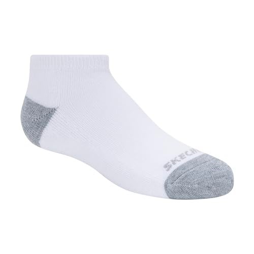 Skechers 10 Pack Boys' No Show Socks, Grey/Black, 5-6.5 - Image 2
