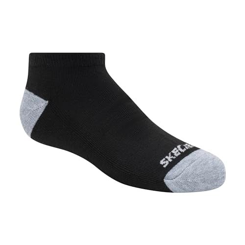 Skechers 10 Pack Boys' No Show Socks, Grey/Black, 5-6.5 - Image 3