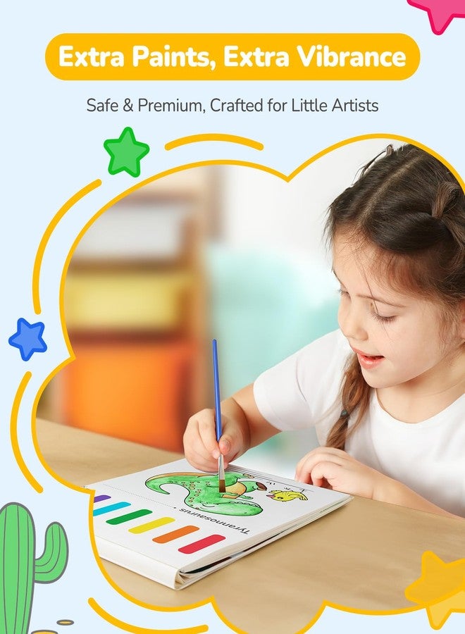 TECJOE 3 Pack Coloring and Water Painting Books for Toddlers, Watercolour Paint Set with 6 Brushes, Painting Activity for Kids, Educational and Craft Toy Gift, Princess, Forest and Sea - Image 3