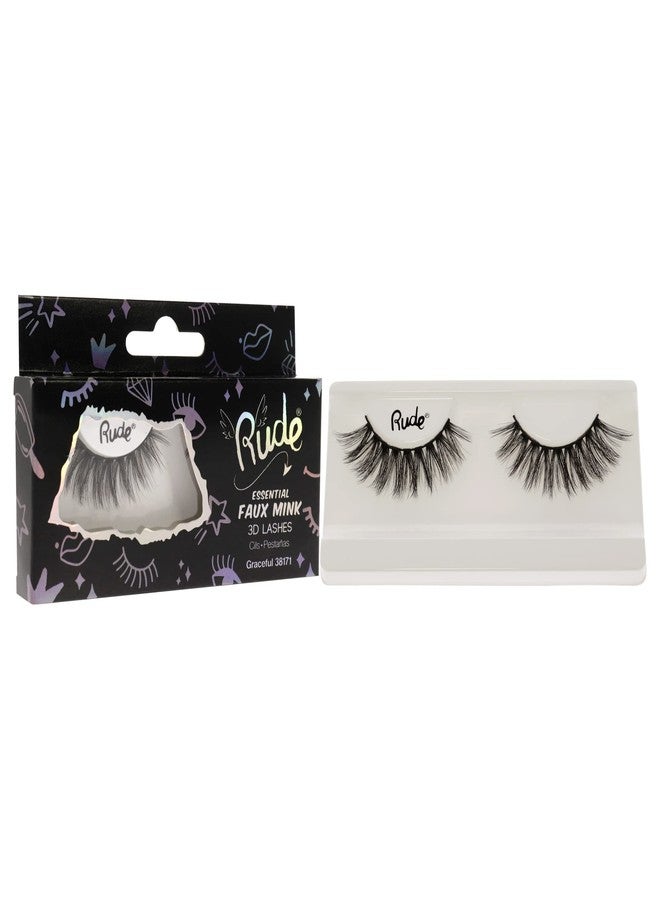 Rude Cosmetics Essential Faux Mink 3D Lashes - Graceful Pair Women 1 Pc - Image 3