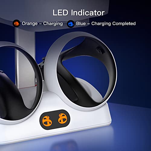Nargos Charging Station for PS VR2 Sense Controllers with Headset Holder, Nargos Virtual Reality Charger Stand Dock PSVR2 Headset Display Accessories - Image 4