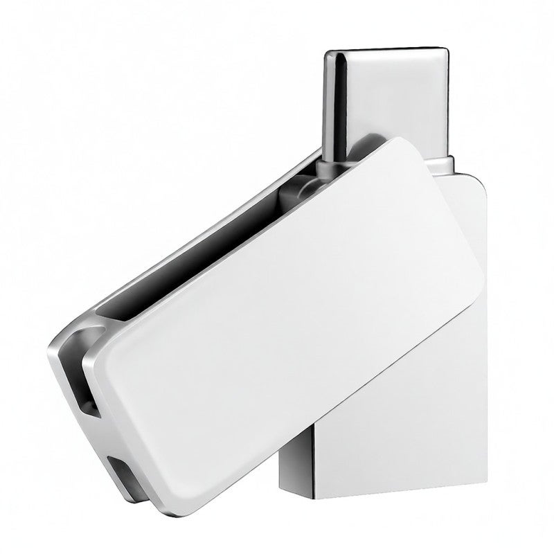 محرك فلاش USB بدوارة 360 درجة بحجم صغير وبجسم معدني - USB 3.0 لنقل بيانات عالي السرعة ونوع C USB 3.1 لنظام التشغيل Windows و Mac واستكشاف الصوت في السيارة والتلفزيون لتوسيع الذاكرة - Image 1