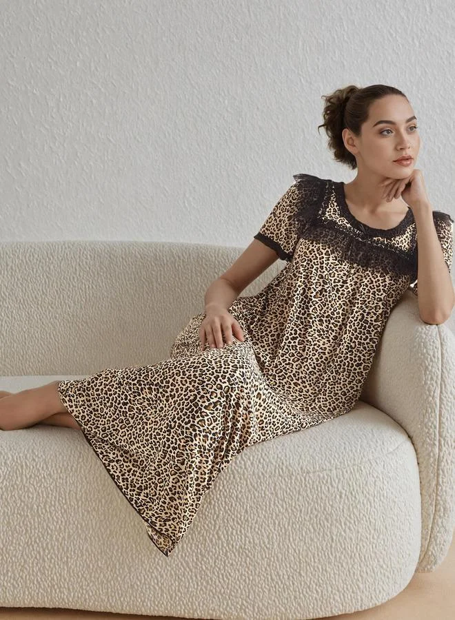 Splash FAV Animal Print Night Gown with Thongs