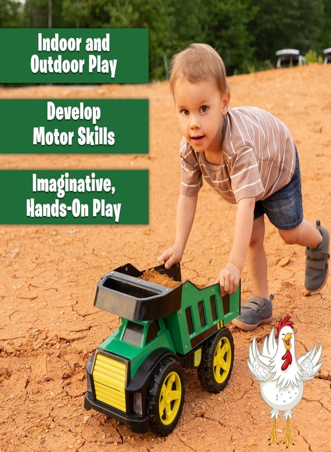 John Deere 16" Steel Dump Truck, Realistic Lights & Sounds, Heavy Duty Metal Truck Bed, Extra Large Wheels, Rugged Construction Vehicle Toy for Kids, Ages 3+, Indoor and Outdoor Play - Image 3