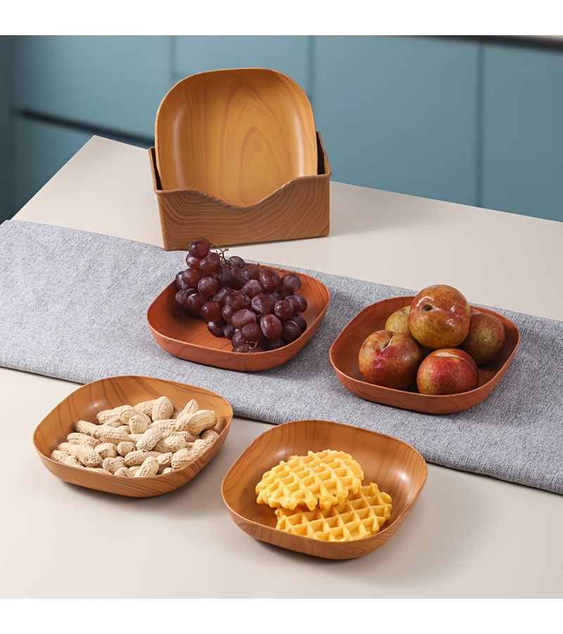 6 Pieces Reusable Plastic Snack Plate Set Multi Functional Easy To Clean Food Safe For Kitchen Table Decoration Sushi Desserts Fruits Halloween Christmas Party Supplies - Image 2