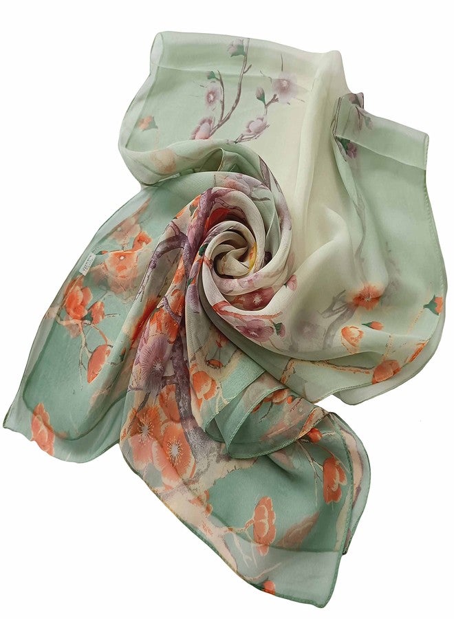 Acotavie أوشحة أكوتافي النسائية خفيفة الوزن بنقشة زهور، أوشحة أنيقة، أوشحة واقية من الشمس، شالات، مقاس U&13، 160 × 50 سم - Image 2