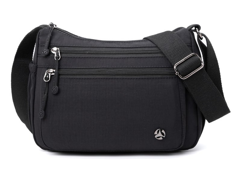 Pealwel Casual Crossbody Bag with Anti Theft Pocket - Women Lightweight Water-Resistant Purse Bag (Black) - Image 1