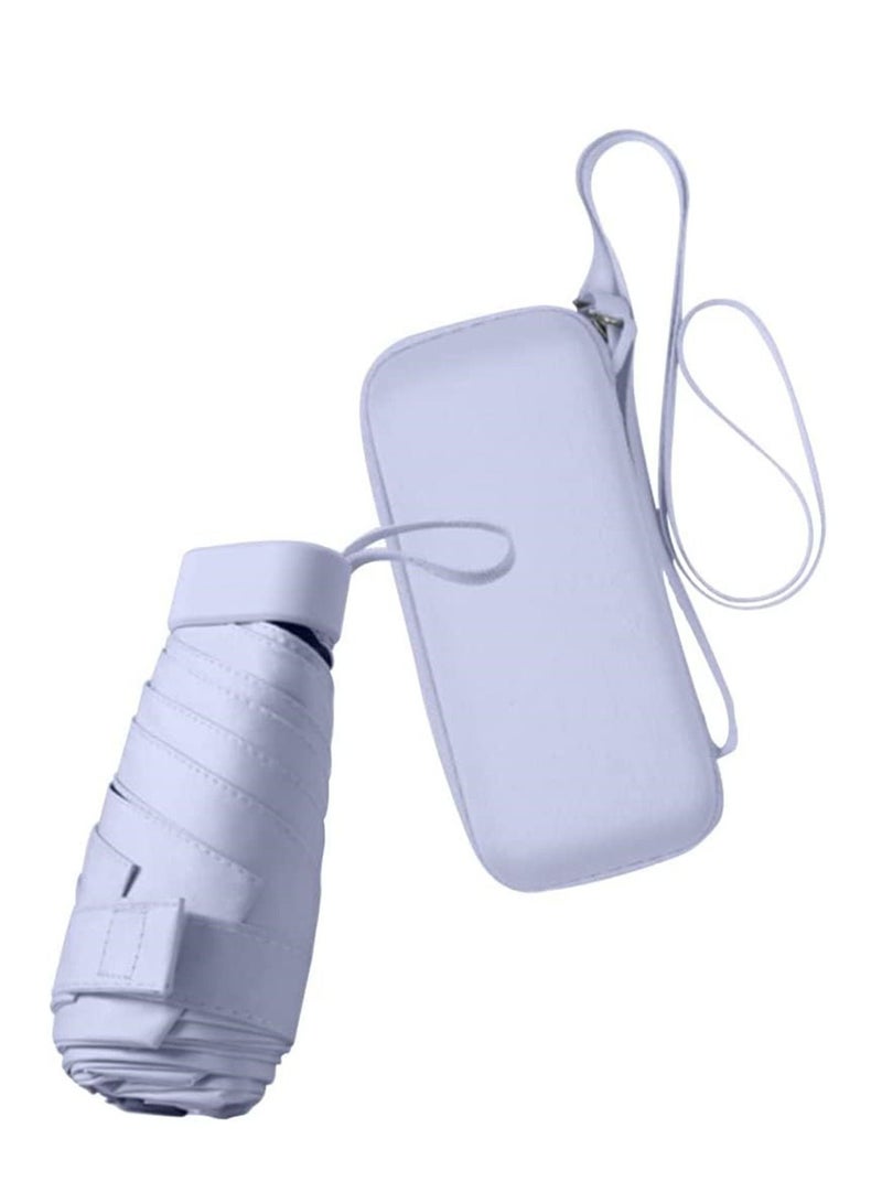 UPF 50+ UV Protection Travel Umbrella Automatic on/off Reverse Umbrella Folding Compact Windproof Lightweight Sunscreen Umbrella with Reflective Strip (Purple) - Image 1