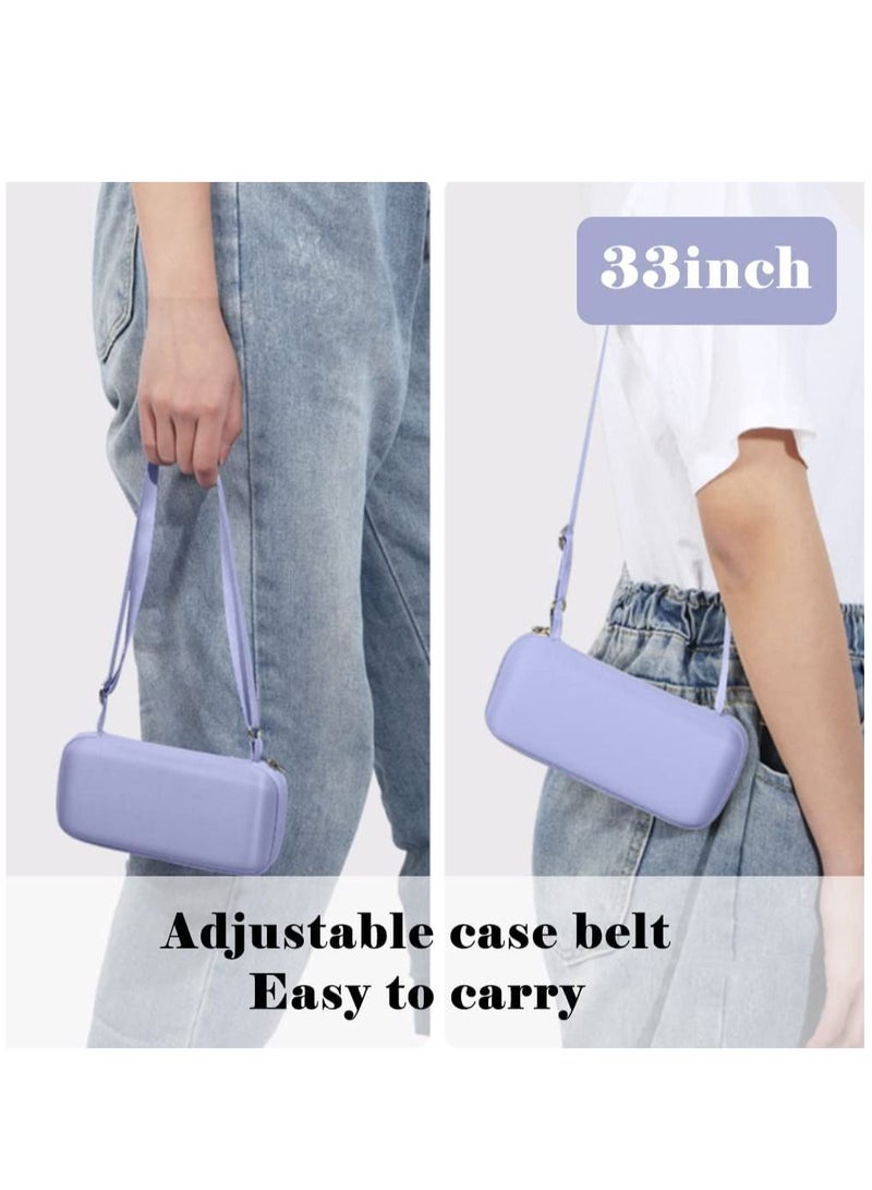 UPF 50+ UV Protection Travel Umbrella Automatic on/off Reverse Umbrella Folding Compact Windproof Lightweight Sunscreen Umbrella with Reflective Strip (Purple) - Image 3